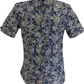 Lambretta Mens Navy/White Paisley Short Sleeved Button Down Shirts