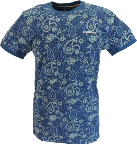 Lambretta mørkeblå paisley t-shirt til mænd
