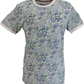 Lambretta Mens White/Navy Paisley T-Shirt