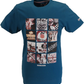 Lambretta camiseta retro con estampado fotográfico coral azul para hombre