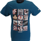 Lambretta Herren-Retro-T-Shirt mit Fotodruck in Blaukoralle