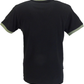 Lambretta Mens Black/Khaki Checkerboard Ringer T Shirt