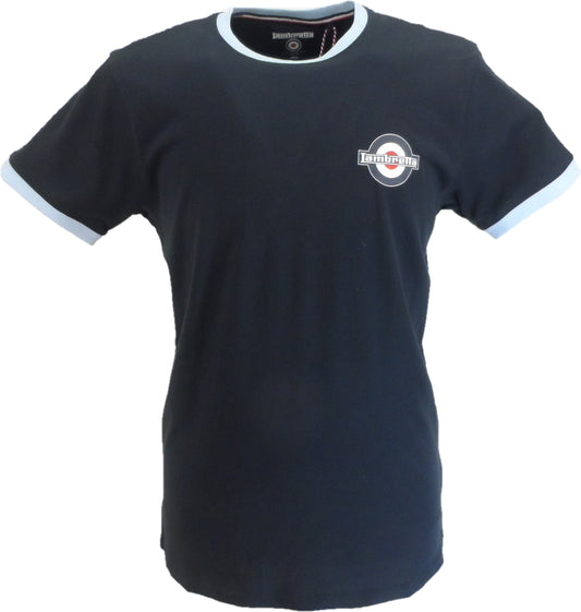 Lambretta Mens Navy Blue Logo Ringer T Shirt