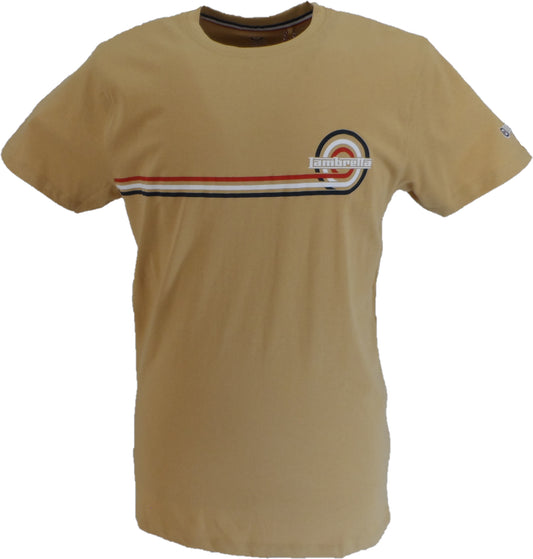 Lambretta Mens Sand Brown Target Stripe T-Shirt