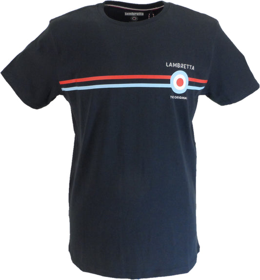 Lambretta Mens Navy Blue Target Stripe T-Shirt