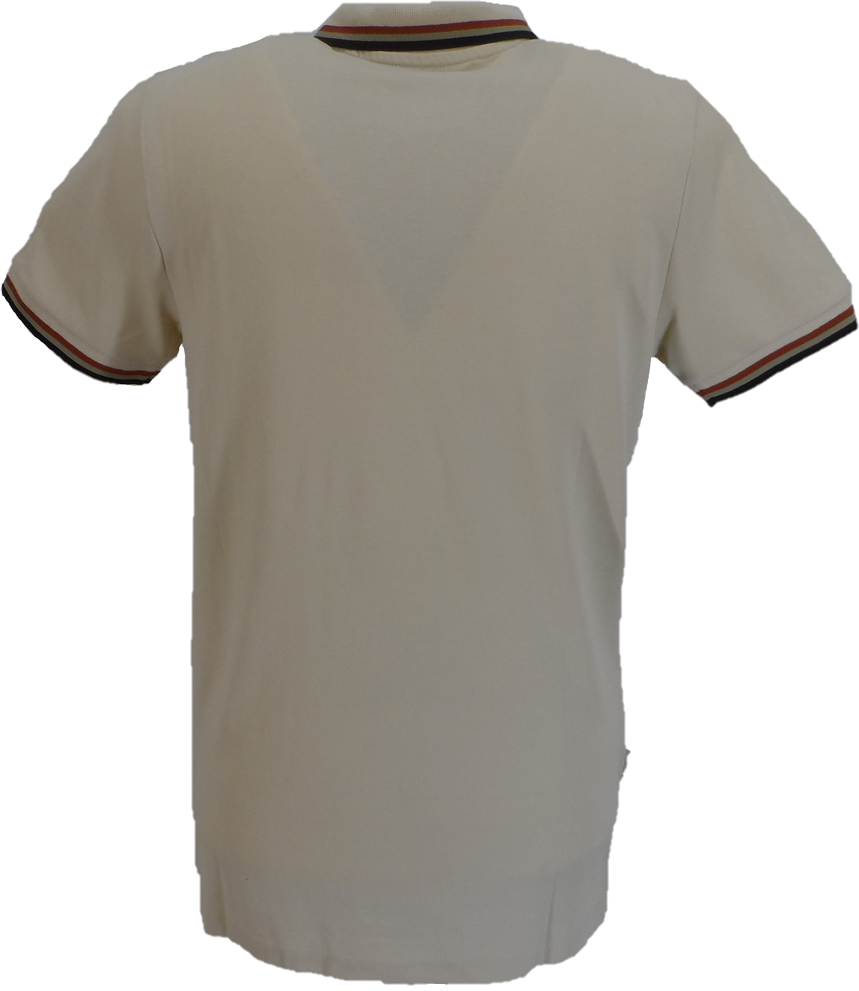Lambretta Men`s Oatmeal Triple Tipped 100% Cotton Polo Shirts