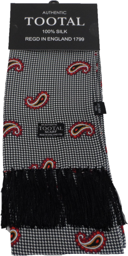 Tootal Mens Retro Paisley Print 100% Silk Scarves
