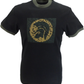Trojan Mens Black Artist logo 100% Cotton Ringer T-Shirt