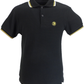 Trojan Mens Black Textured Twin Tipped Polo Shirt