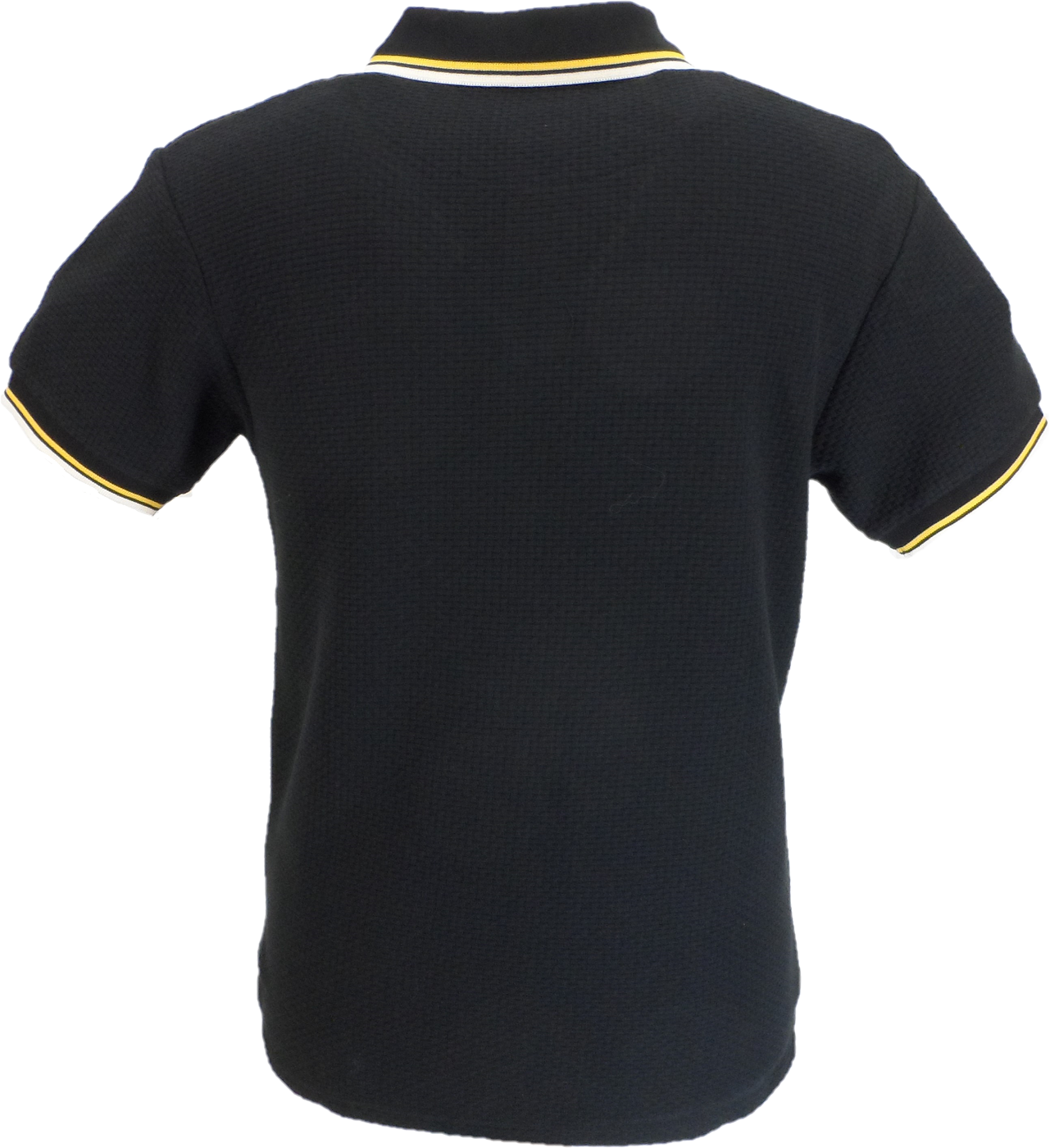 Trojan Mens Black Textured Twin Tipped Polo Shirt