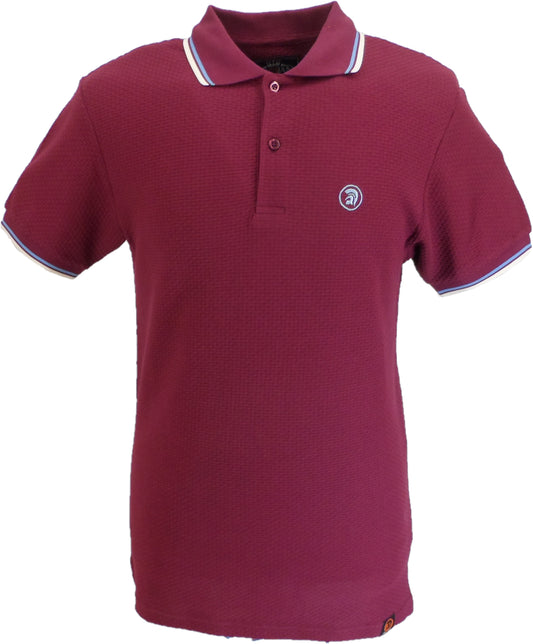 Trojan Mens Port Red Textured Twin Tipped Polo Shirt