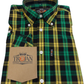 Trojan Mens Black/Green/Gold Check Short Sleeved Shirts and Pocket Square