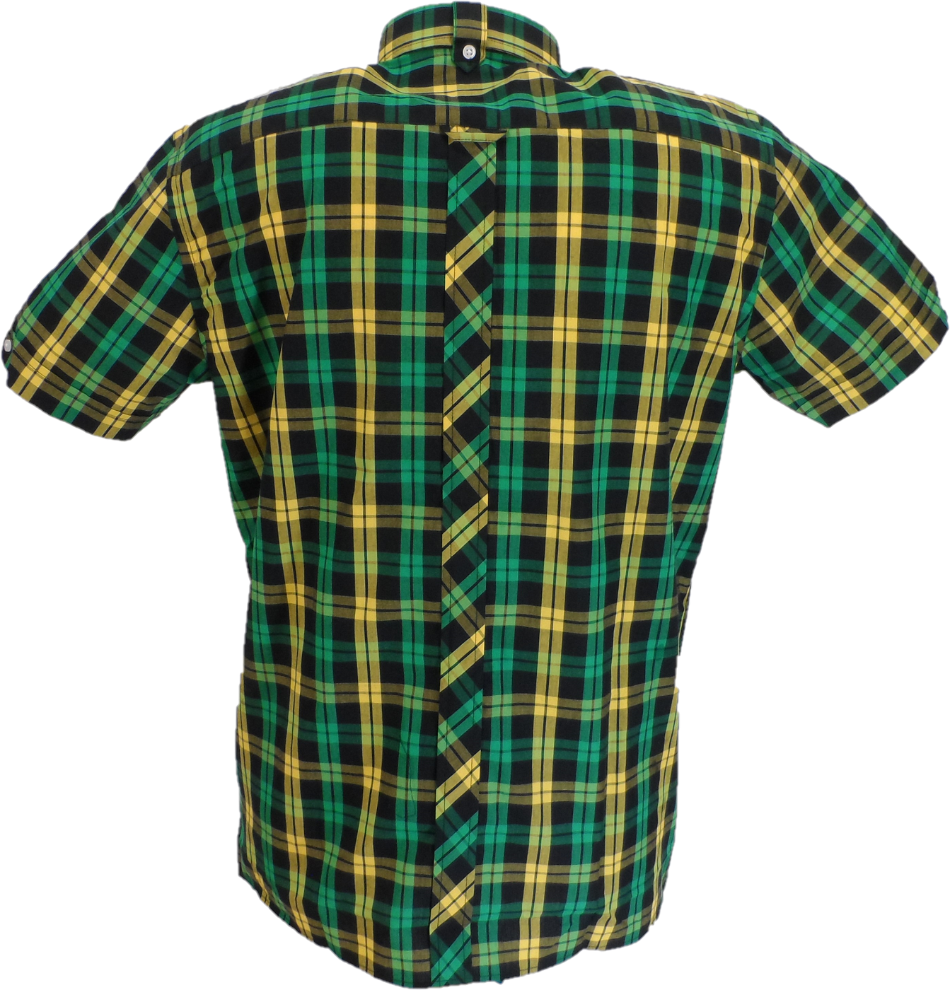 Trojan Mens Black/Green/Gold Check Short Sleeved Shirts and Pocket Square