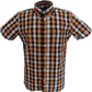 Trojan mænd sort/orange/hvid ternet kortærmede skjorter og Pocket Square