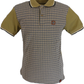 Trojan Mens Camel Brown Houndstooth Panel Polo Shirt