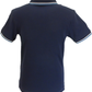 Trojan Mens Navy Houndstooth Panel Polo Shirt