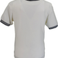 Trojan Mens Ecru Basket Weave Jacquard Trim Pique  Polo Shirt