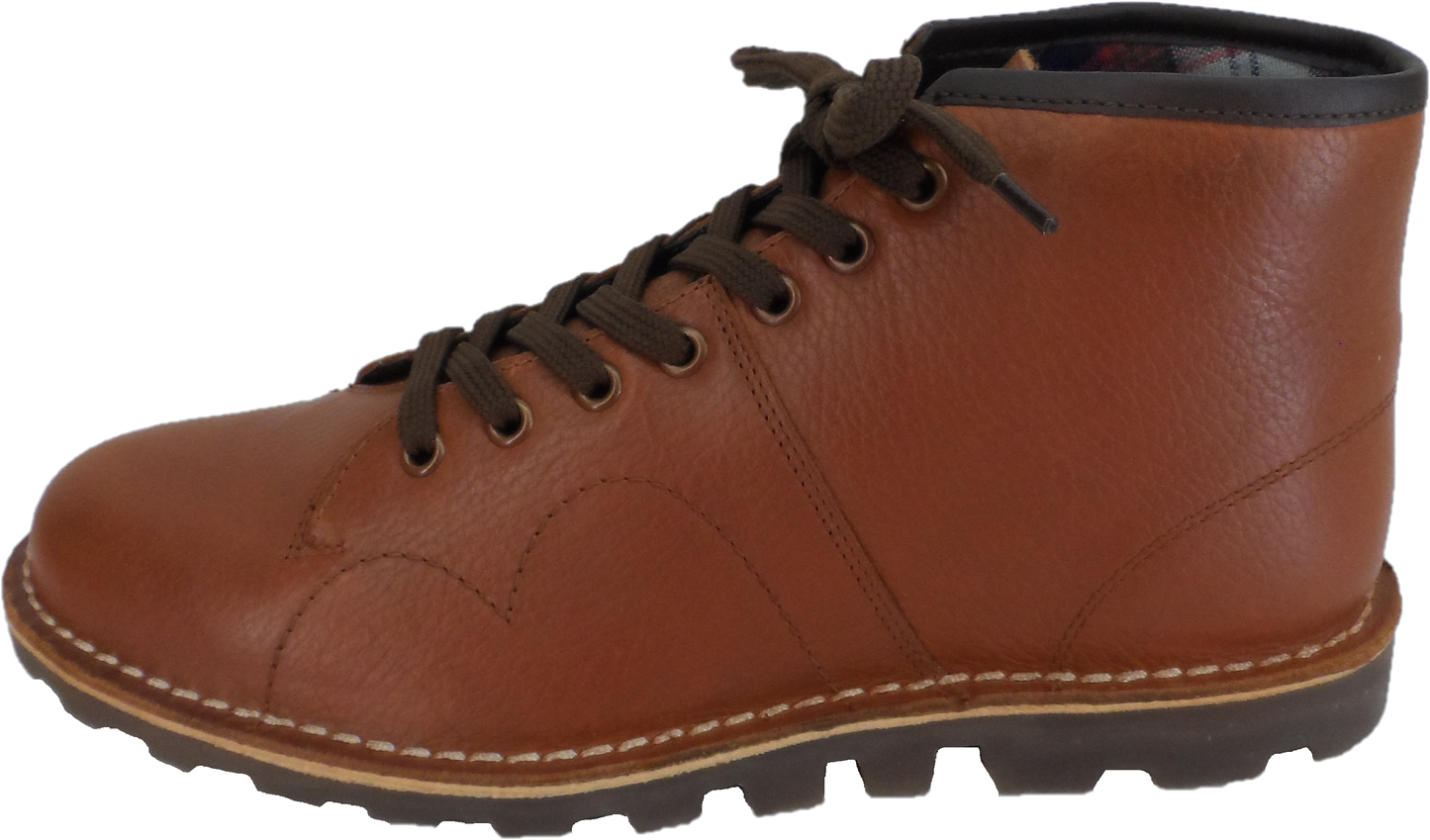 Mens Original 1970's Style Brown Leather Monkey Boots