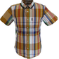 Ben Sherman Mens Caramel Checked Short Sleeved Shirt