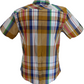 Ben Sherman Mens Caramel Checked Short Sleeved Shirt