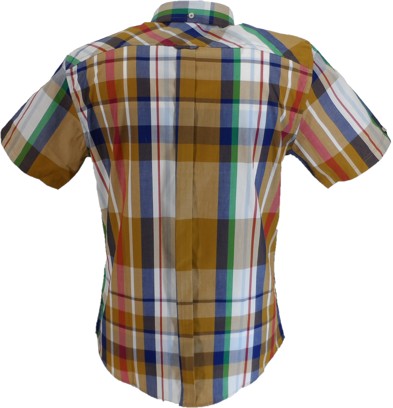 Ben Sherman Mens Caramel Checked Short Sleeved Shirt
