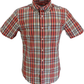 Ben Sherman Mens Cerise Checked Short Sleeved Shirt