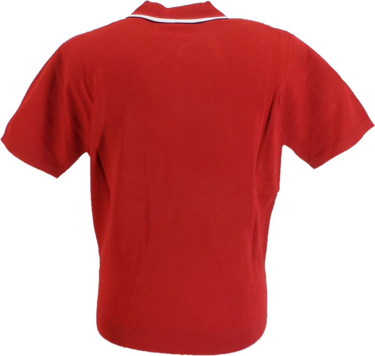 Gabicci Mens Cherry Red Archive Alfeo Knitted Zip Polo Shirt