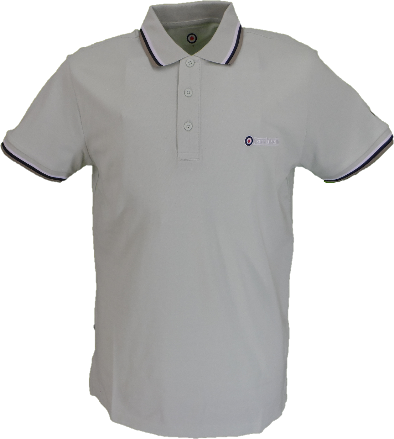 Lambretta Men`s Light Aqua Green Tipped Tipped 100% Cotton Polo Shirts