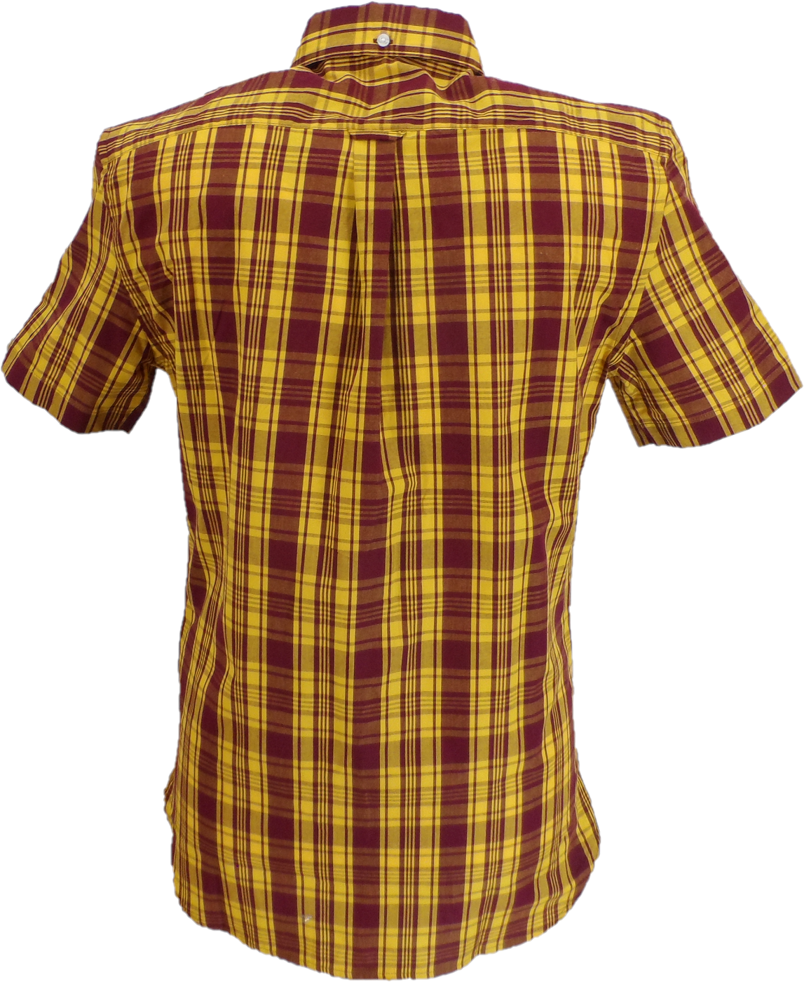 Lambretta Mens Burgundy/Gold Button Down Shirts