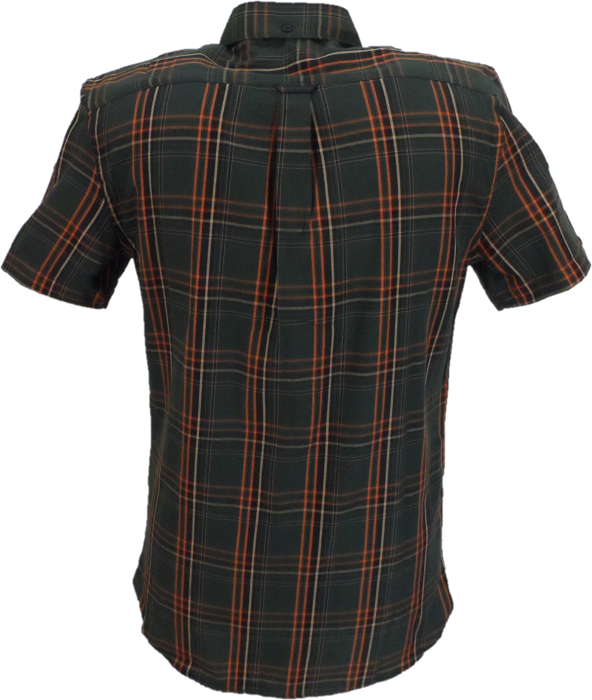 Lambretta Mens Khaki/Orange Button Down Shirts