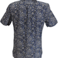 Lambretta Mens Navy Blue Paisley Short Sleeved Button Down Shirts
