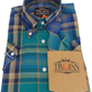 Trojan Mens Jade Green Multi Check Short Sleeved Shirts and Pocket Square