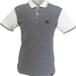 Trojan Mens Ecru Diamond Jacquard Panel Polo Shirt