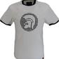 Trojan Mens Ecru Houndstooth Trojan Helmet logo T-Shirt
