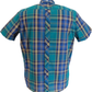 Trojan Mens Jade Green Multi Check Short Sleeved Shirts and Pocket Square