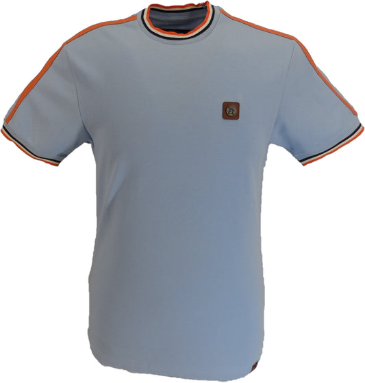 Trojan Mens Powder Blue Tipped Pique T Shirt