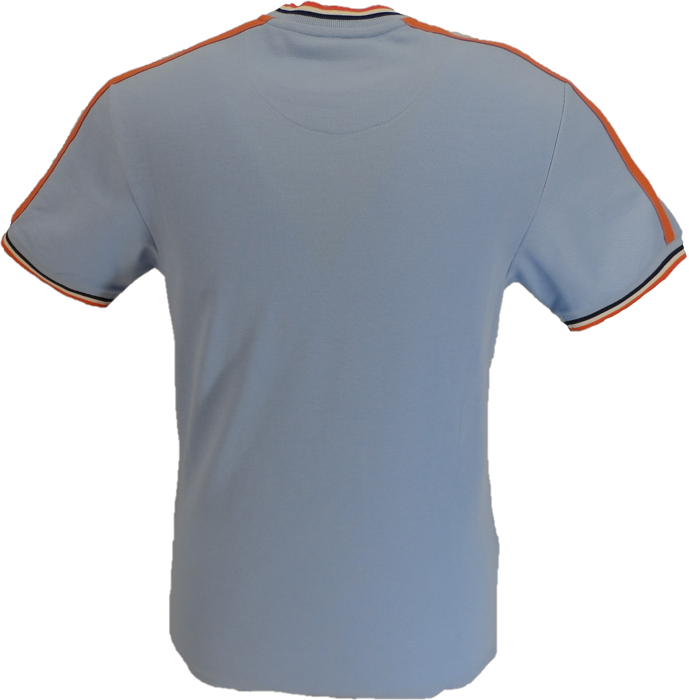 Trojan Mens Powder Blue Tipped Pique T Shirt