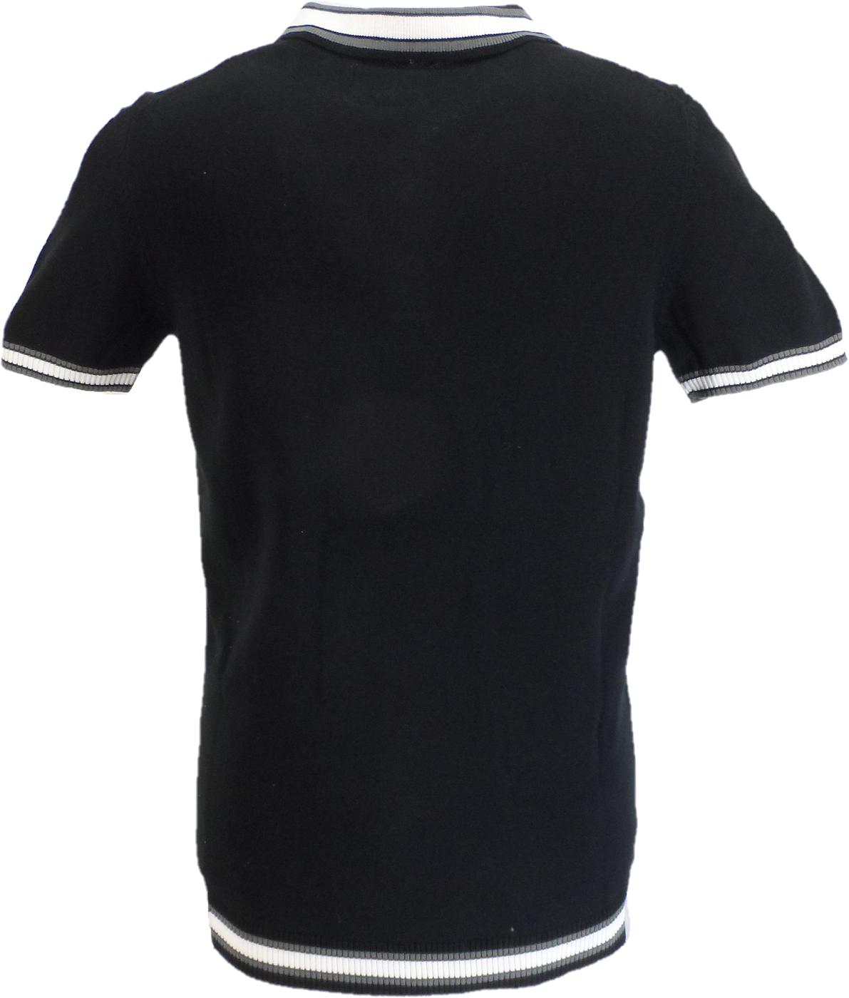 Lambretta Mens Black Valero Knitted Polo Shirt