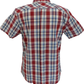 Ben Sherman Mens Bordeaux Check Short Sleeved Shirt