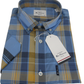 Ben Sherman Mens Lake Blue Block Check Short Sleeved Shirt