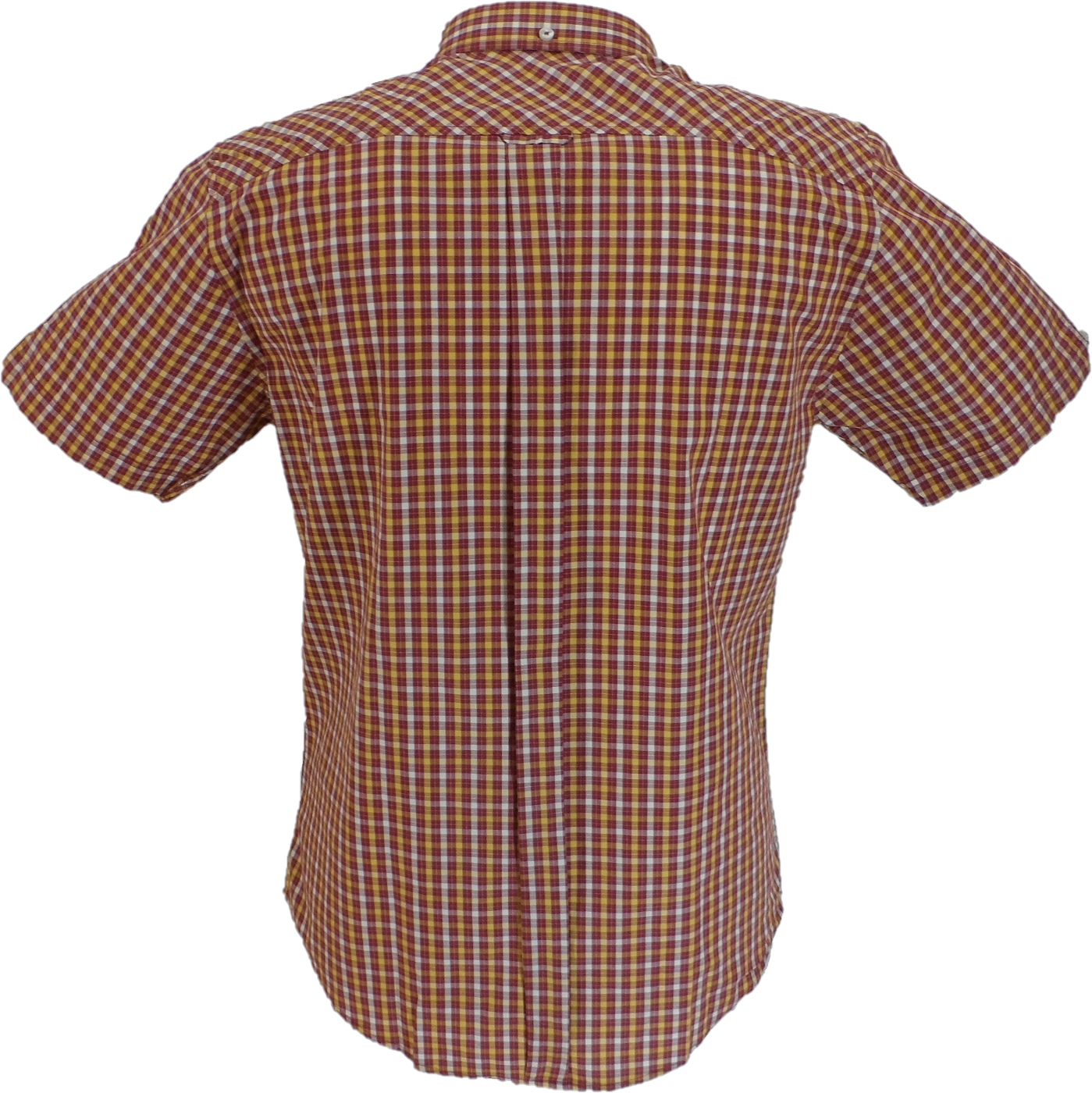 Ben Sherman Mens Cherry Red Signature House Check Short Sleeved Shirts