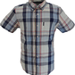 Ben Sherman Mens Blue Grey Large Oversize Check Shirts
