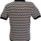 Ben Sherman Mens Navy Blue Knitted Checked Polo Shirt