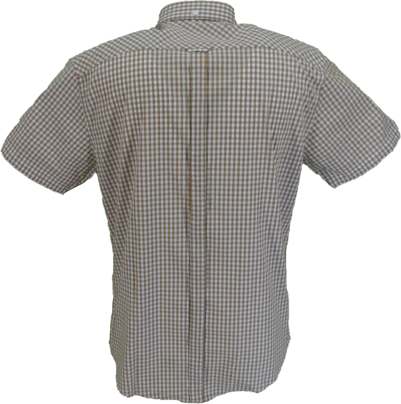 Ben Sherman Mens Caramel Brown Gingham Short Sleeved Shirt