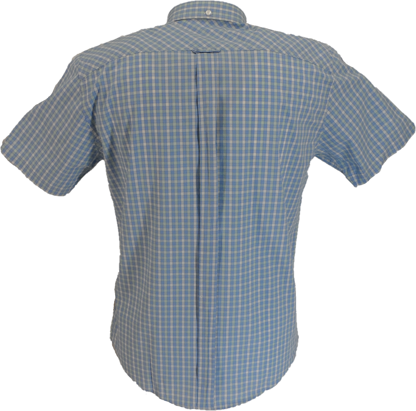 Ben Sherman Mens Lake Blue Signature House Check Short Sleeved Shirts