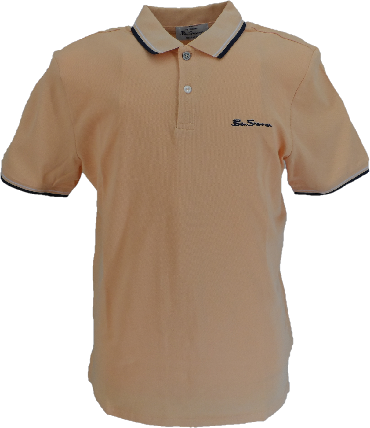 Ben Sherman Men's Coral Orange Signature 100% Cotton Polo Shirt