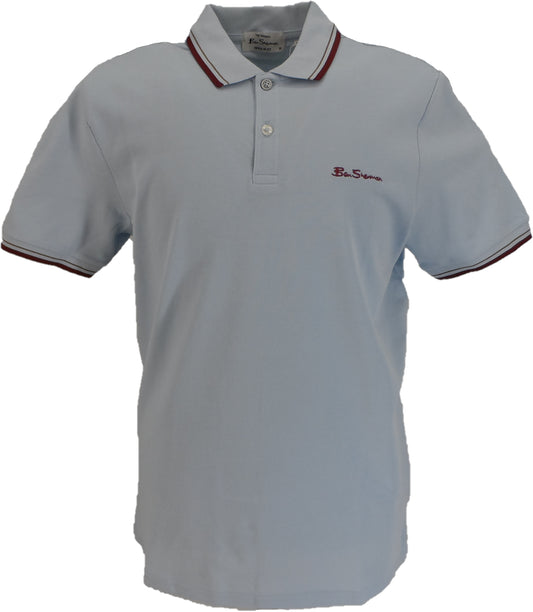 Ben Sherman Men's Powder Blue Signature 100% Cotton Polo Shirt