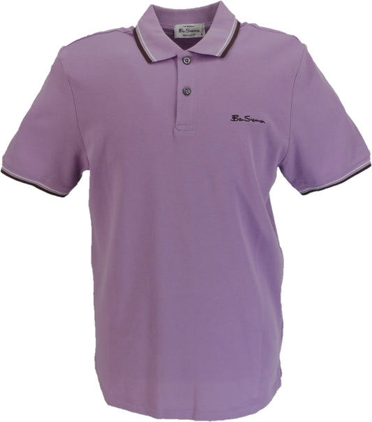 Purple polo shirt with a brand logo on a white background