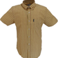 Ben Sherman Mens Lemon Zest Gingham Checked Short Sleeved Shirt
