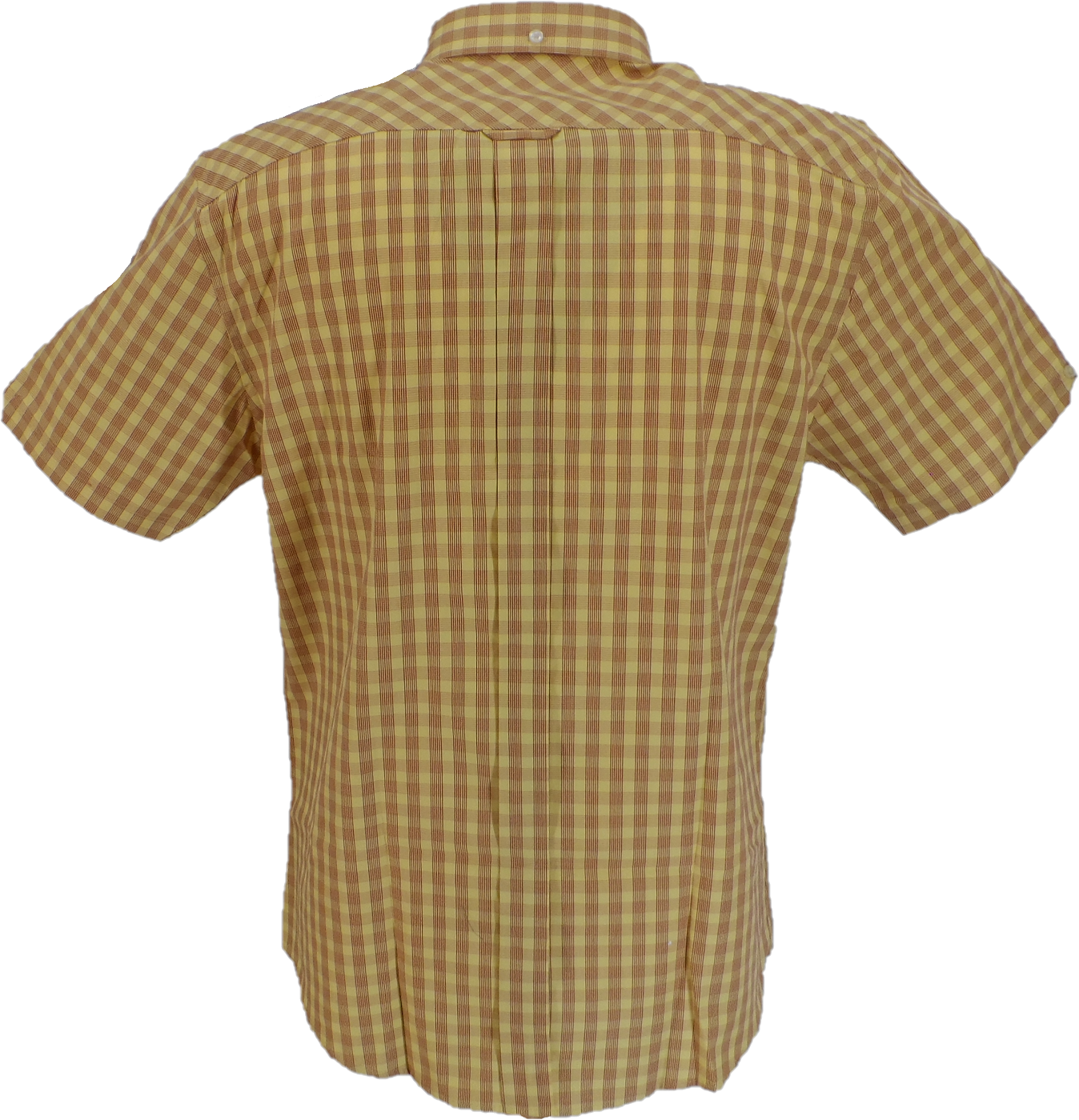 Ben Sherman Mens Lemon Zest Gingham Checked Short Sleeved Shirt